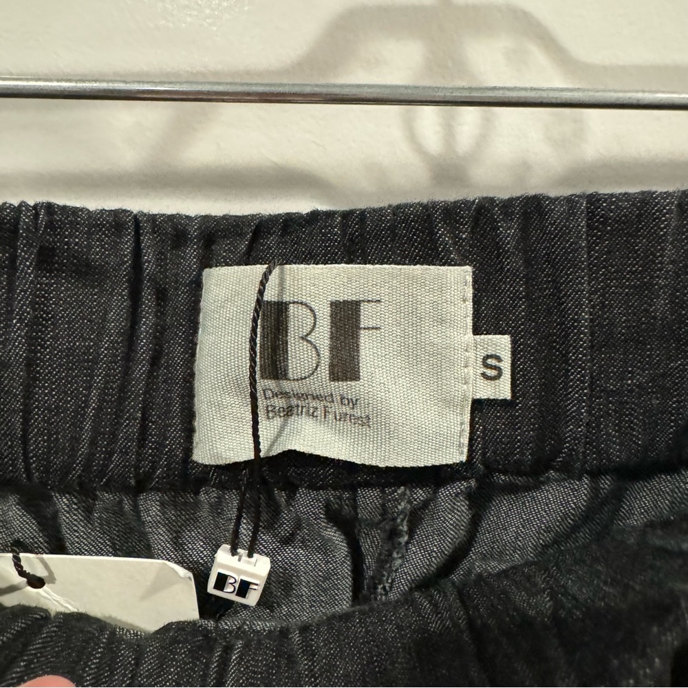NWT Beatriz Furest Walter Denim Black Wide-Leg Trousers made in Spain - Picture 7 of 13